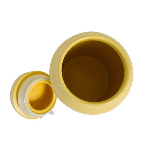 Rae Dunn Yellow Ceramic Canister Crack Me Up Lid Kitchen Decor Farmhouse - Picture 4 of 16